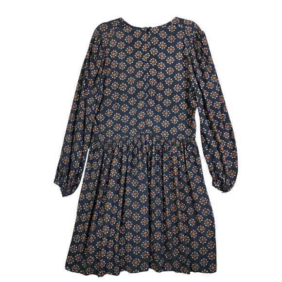 MANGO Womens Dress Africa in Black Size 10 Flowy Printed Surplice V Neck Flounce - Picture 7 of 12